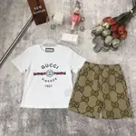 GUCCI00  洋氣短袖T恤短褲兩件套中小兒童男女寶寶五分褲潮牌套裝