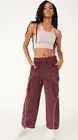 NWT Free People FP Movement Bring The Heat Corded Pants Size Medium Cherry Mocha