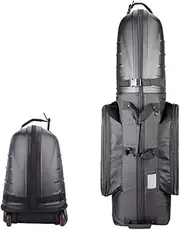 Folding Golf Travel Bags Golf Aviation Bag with Reinforced Wheels and Hard Case Top Black