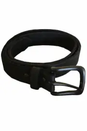 Stonewashed Black Leather Belt