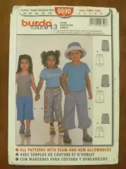 BURDA PATTERN - 9890 CHILD GIRL PANTS SHORTS SHAPED LOWER EDGE 2 - 6 UNCUT