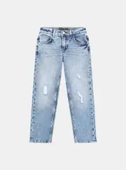 GUESS Girl's Blue Denim Straight Pants Size: 14, Spandex