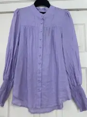 DECJUBA Ladies Linen Mauve Shirt - Size 8 - BRAND NEW with TAGS