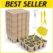 640 Cells Biodegradable Seed Starter Kit with 400 Labels & Tools for Eco-Frie...