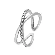 Sterling Silver Criss Cross Patterned Toe Ring Summer Feet Toes Beach