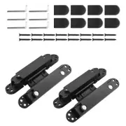 6 inch Hidden Door Hinges Kit, Zinc Alloy Heavy Duty Invisible Hinge 180 Degree