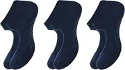 [stylFRSH] Soft & Breathable Cotton Grip Yoga Socks for All-Day Comfort, Size- 4 to 7, Pack of 3 (WS1006-3NAV-3PK-4TO7), 3 Navy Blue, 4-7