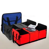 在飛比找松果購物優惠-【DP305】汽車後備箱多用途整理箱 保溫箱 後行李箱3格收