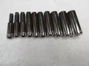 Craftsman 1/4" Drive SAE Deep Socket Set, NOS USA, 6pt (3/16 to 9/16") - 10 pcs