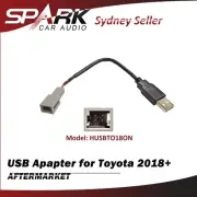 USB Adapter Adaptor Retain OEM Port Extension Cable For Toyota 2018+