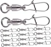 Abaodam 100Pcs Fishing Snap Swivels Connectors Heavy Duty Tackle for Saltwater Freshwater Versatile Fishing Tool Kit Secure Line Connection for Anglers