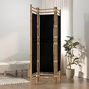 Bedroom Panel Folding 3-Panel Room Divider 120 cm Bamboo and Canvas