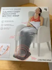 NIB Sharper Image Massaging Heating Wrap w/Footrest