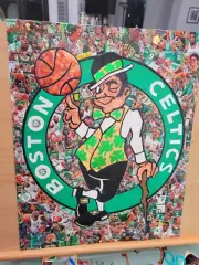 Boston Celtics Card Art -NBA- Creating Collages Using Sports Cards @CuttingCards