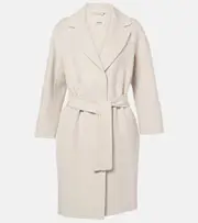 ['S Max Mara] 'S Max Mara Arona wool wrap coat UK 12 brown