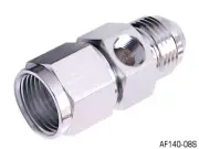 AEROFLOW STRAIGHT FEMALE TO MALE WITH 1/8" PORT -8AN SILVER FINISH AF140-08S