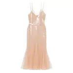 [David Koma] David Koma Sequin-embellished Tulle Dress 10 UK NEUTRALS