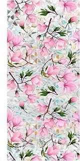 Stained Glass Window Film 16.9x39.4 in Static Cling Window Privacy Film Frosted Waterproof Heat Insulated Non Adhesive for Bathroom Shower Glass Windows