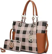 [MKF Collection] MKF Crossbody Bag for Women Set Handbag Wallet Purse - Top-Handle Tote - Removable Shoulder Strap Vegan Leather