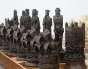 Berkeley Chess Elizabethan Chess Set - cream and brown