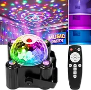 LAUCNPTY Disco Ball Party Lights Sound Activated Dj Light LED Strobe Light for Indoor (Black)