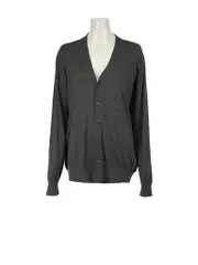 Grey Wool Buttoned Cardigan