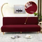 Stretch Folding Sofa Bed Cover Modern Armless Couch Cover Elastic Sofa Slipcover