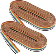 ETHZZLE Safe 10-pin Rainbow Cable 5m Flat Ribbon Jumper Cable for Electronics Projects