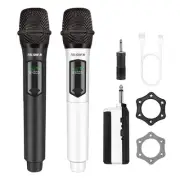 Wireless Microphones, Rechargeable Karaoke Microphone for Singing, 2.4GHz Dua...