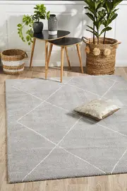 Abode Rug Culture Silver Grey & Ivory Super Soft Moroccan Look Rug