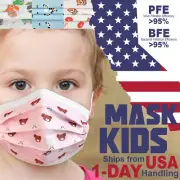 50x Kids Face Mask 3 Ply Disposable Non Medical Surgical Cover Earloop Medium