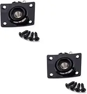 ifundom 2pcs Guitar Jack Plate Square Jack Output Plate Guitar Output Jack Electric Guitar Jack Back Plate Guitar Jack Socket Guitar Jack Screw Guitar Input Jack Plate Black