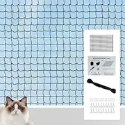 Net for Cats Terrace, 3 x 4 m Net Cats Windows, Nylon Protective Mesh Balcony to Protect Cats with Fixation Kit (Transparent Black)
