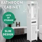 Bathroom Corner Cabinet Wall Caddy Storage Bathroom Organiser Shelf Cupboard SS