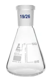 Eisco Labs 50ml Conical Flask with 19/26 Joint - Borosilicate Glass