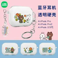 在飛比找ETMall東森購物網優惠-布朗熊蘋果AirPods Pro2代無線藍牙耳機殼iPhon