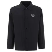 [A.p.c.] A. p.c. Regis Logo-embroidered Shirt Jacket M BLACK