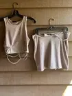 Sexy JUST POLLY Mauve purple 2 piece certain skirt size L