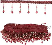 Curtain Beaded Fringe Trim Decorative DIY Edging Tassel Beaded Fringe for Curtains Pillows and Crafts Approx