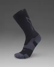 Vectr Light Cushion Crew Socks, 2XU, M, Black/Titanium, Unisex