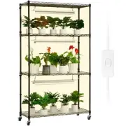 4 Tier Plant Stand with Grow Lights 90W Indoor Vertical Garden Shelf 150cm Tall