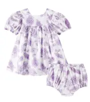 [Tartine et Chocolat] Tartine et Chocolat Baby floral cotton dress and bloomers set M 24 purple