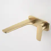 Caroma Contura II Wall Basin/Bath Mixer 220mm Lead Free Brushed Brass 849053BB6AF