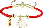 [COLLBATH] Year of The Rabbit 2023 Braided Rope Charm Bracelet Lunar Year Set Red