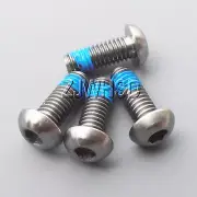 4pcs M6 x 16 mm Titanium Ti Screw Bolt Allen Hex Socket Button Head ThreadLocker