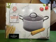 Master Chef Stock Pot 5qt with Lid, Gray, New, 12.5 x 10 x 5.5 inch,