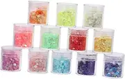 WRITWAA 12 Boxes Luminous Glitter Sequins Color Chunky Face Makeup Nail Art Set Holographic Glitter for Body Hair Arts Crafts for Parties Festivals
