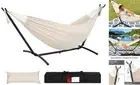 Double Hammock with 9ft Space-Saving Steel Stand Includes Portable Carrying
