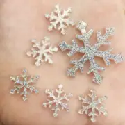 Glitter Snowflakes Resin Flatback Rhinestone Acrylic Miniature Pattern Appliques