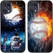 2 Pcs/Lot Cool Baseball Printed TPU Soft Gel Silicone Back Phone Case Cover (Case for Oppo Find X5 Pro)